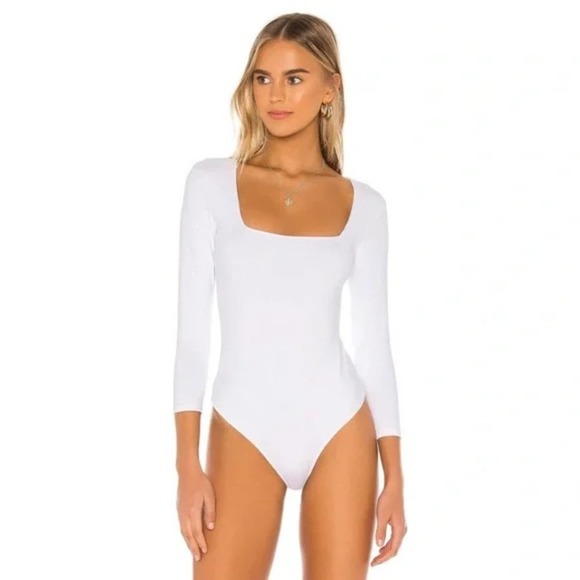 Free People Tops - Free People Truth Or Square Bodysuit in White, Size L, New NWT